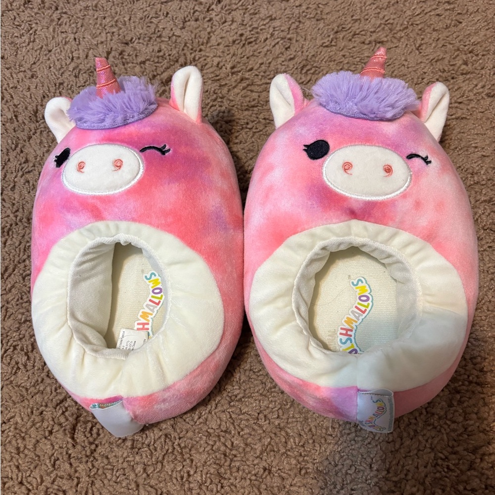 Squishmallows Pink and Purple Unicorn Slippers